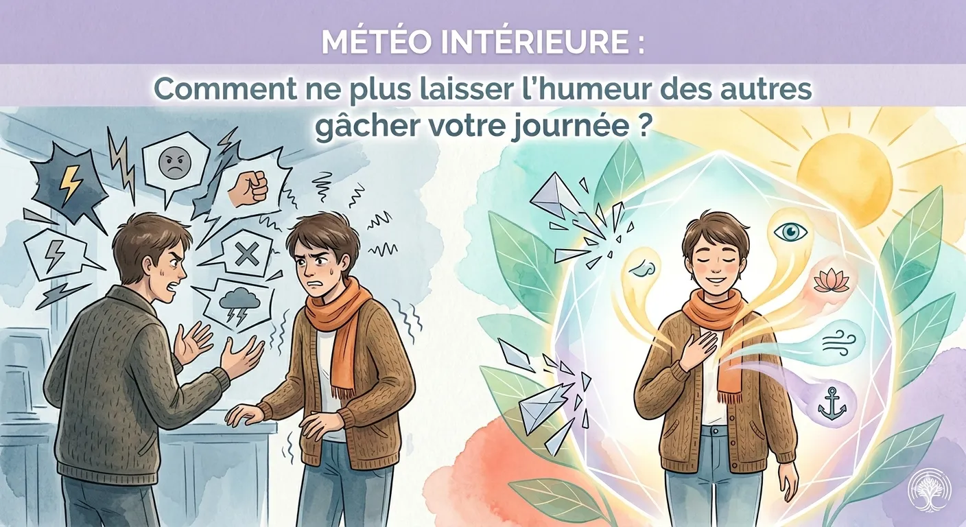 Illustration d'une personne retrouvant son calme après une interaction difficile
